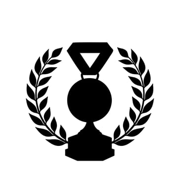 Medal with Laurel Wreath Icon vector