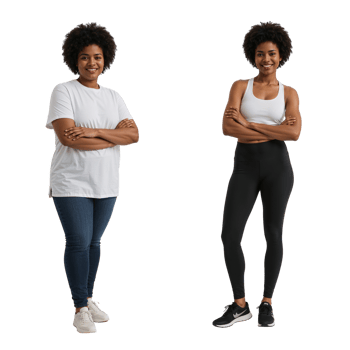 Empowering transformation a visual journey of fitness and wellness through lifestyle changes png