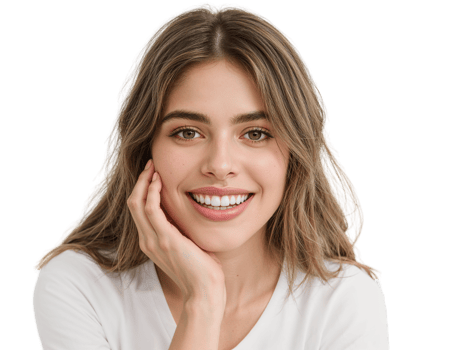 Radiant smile portrait of a young woman with an isolated transparent background png