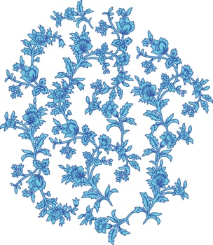 vintage flower illustration on white background vector