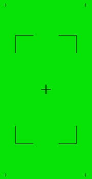 Chromakey green screen vertical phone frame vfx. Greenscreen cellphone film screen template, overlay. Cinema display grid. vector