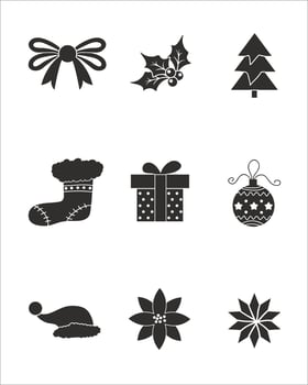 Joyful Christmas Elements Pack for Festive Holiday Designs. vector