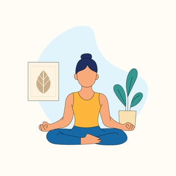 Yoga girl creative flat illustration vector