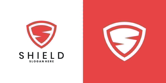 Letter S shield security logo vector