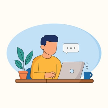 Remote job creative flat illustration vector