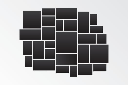mood board and branding interior presentation photo. collage frames boards mosaic frame photos pallet display and photo montage vector