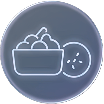 Glowing Outline Icon of Breakfast Bowl and Snack png