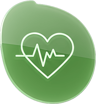 Glossy Green Heartbeat Health Monitoring Icon png