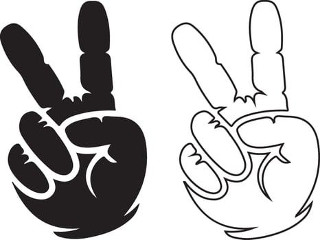 Peace sign hand gesture isolated on white background vector