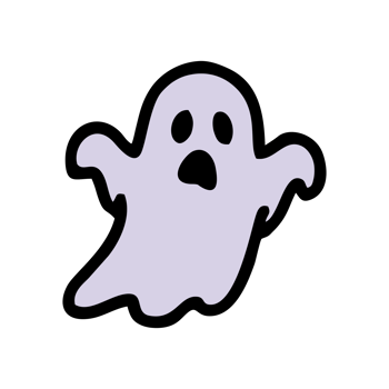 Cute Lavender Ghost Cartoon Illustration Halloween Spooky Friendly Design Element png