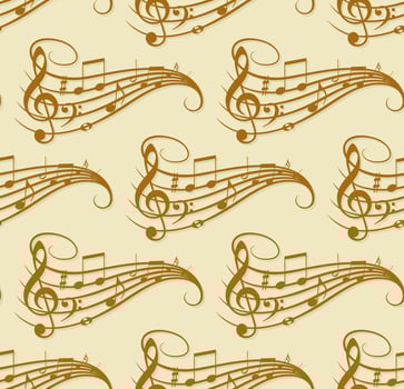 seamless background with music notes. vector