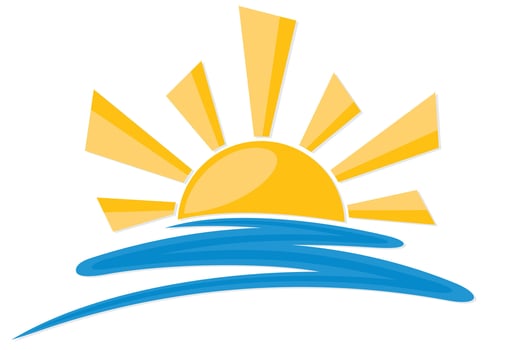 Symbol of sun with wave. vector