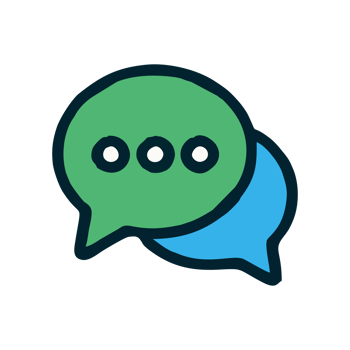 Modern Flat Design Communication Bubbles Green Blue Chat Icon png