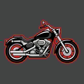 Colorful Cartoon Illustration of a Classic Motorcycle. vector