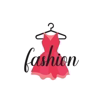 Fashion Logo with Dress on Hanger vector