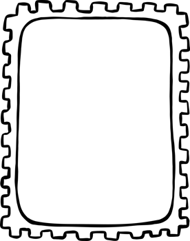 Cute Stamp frame doodle hand drawn outline png