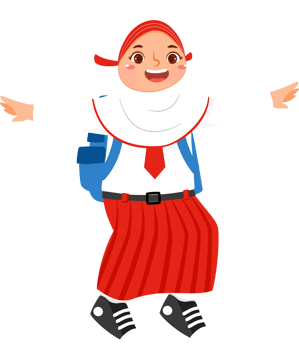 Elementary School Student With Hijab Jumping png