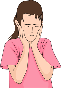 young woman with toothache illustration png