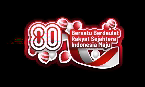 80th anniversary of Indonesia independence day official logo with balloons ornament vector