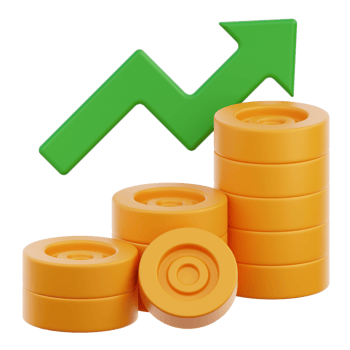 Gold Growth 3D Illustration png