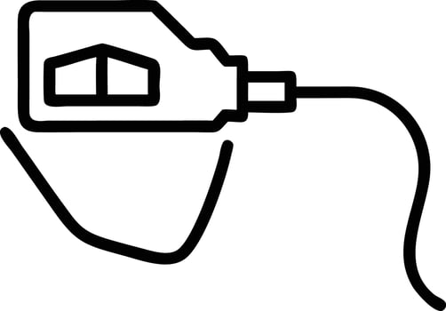 Simple line art of veterinary anesthesia mask with oxygen supply vector