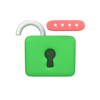 Padlock opens with password pin isolated 3d render icon illustration png
