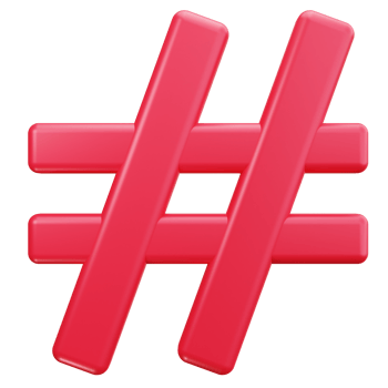 3D Icon Hashtag Social Media Tag png