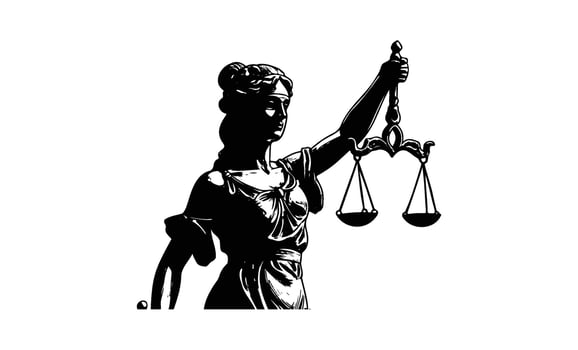 Lady justice holding scales icon of law and justice vector