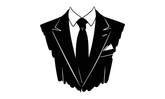 Elegant black suit with tie abstract art design vector