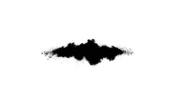 Abstract black inkblot on white background with symmetrical design vector