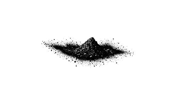 Sparse black ink splatter forming a central cone on white background vector