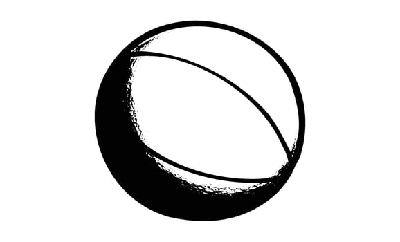 Black and white abstract circle with bold brush strokes on white background vector