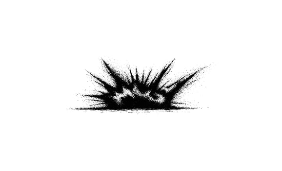 Monochrome abstract explosion artwork with dynamic energy and texture vector