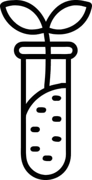Sprout growing in a test tube with line art style, biology research vector