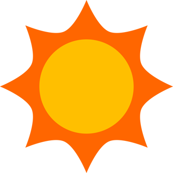 Yellow doodle sun png