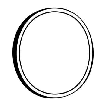Simple black and white circle drawing on plain surface vector