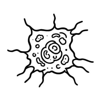 Simple black and white illustration of a splatter with organic patterns vector