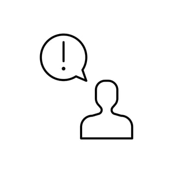 Faceless Man is Talking Outline Sign for Graphic and Web Design, Apps, Adverts, Various Cards vector