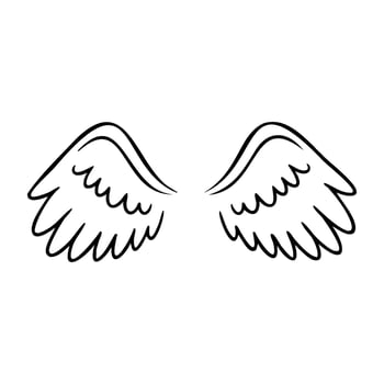Simple line drawing of angel wings symbolizing freedom and purity vector