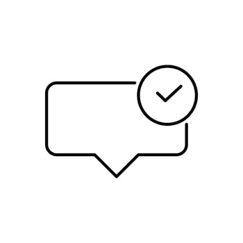 Checkmark in Speech Bubble Image for Graphics, Designs, Books, Adverts, Apps vector