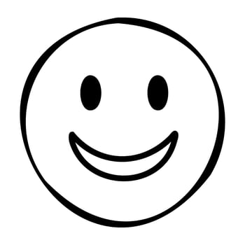 Simple smiley face icon with bold outline vector