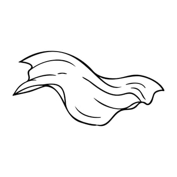 Elegant flowing scarf line art illustration vector