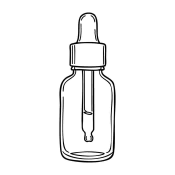 Transparent eyedropper bottle with pipette for liquid dispensing and essential oils vector