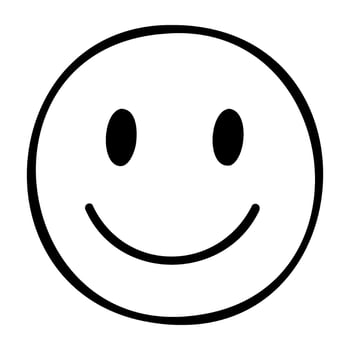 Simple black smiley face icon with rounded features vector