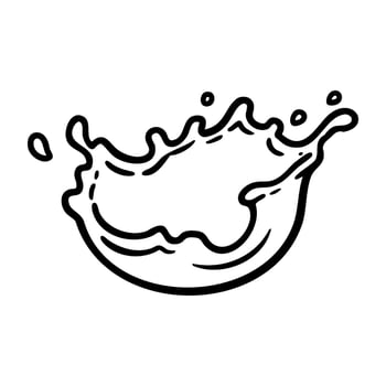 Dynamic water splash line art illustration vector