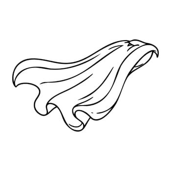 Flowing fabric waves in motion captured in minimalist line art style vector