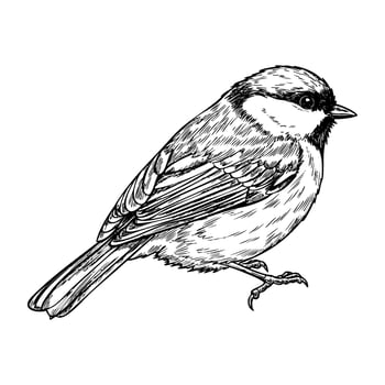 Detailed hand-drawn bird illustration in side profile view vector