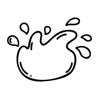 Water splash icon with droplets in motion vector