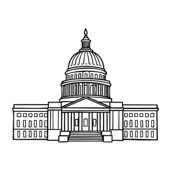 Line art of washington d.c. capitol building vector