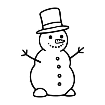 Jolly snowman drawing with hat and buttons vector